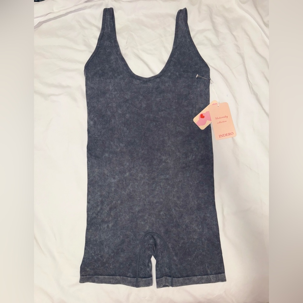 NWT INDERO MATERNITY  ROMPER STRETCH GREY SIZE XL